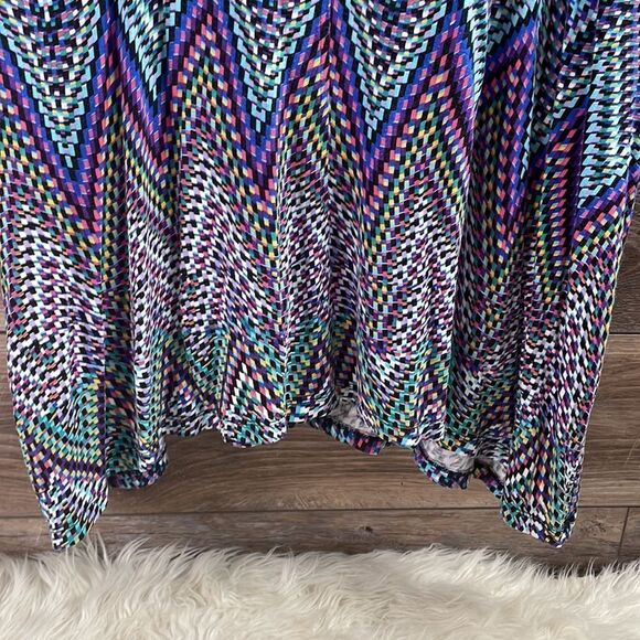 Premise Womens Blouse Top, Multicolor Chevron Pattern,Size XXL, Black Multicolor - Picture 6 of 7